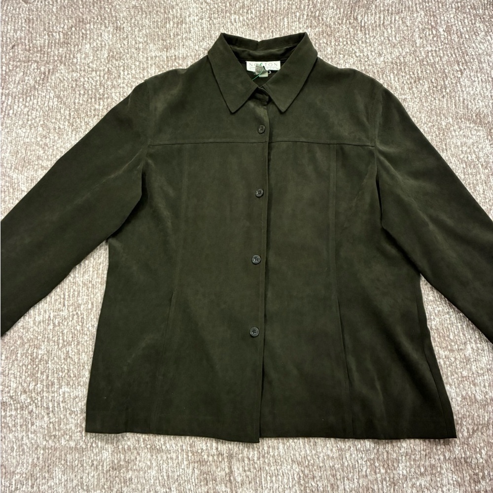 Norton McNaughton Forest Green Leather Jacket